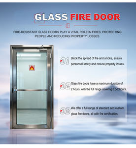 Security Fireproof Steel Glass Interior Emergency Exit Entrance <strong>Door</strong> with Fiberglass Screen for Multi-unit Building - Product Image 6
