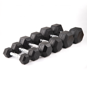 Haltères en caoutchouc, 10Kg, 10 kg, 20kg, modèle hexagonal De vente en gros, accessoires De gymnastique à domicile - Product Image 1