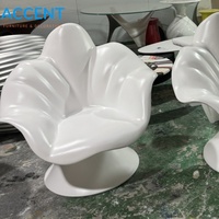 Sillón de Descanso Individual con Forma de Flor en FRP, Directo de Fábrica, para Decoración Artística de Vestíbulos de Hotel, Color Personalizado Brillante/Mate