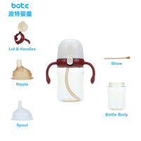 PPSU Tasse à bec 180ml 240ml 300ml Sans BPA Usine Sur mesure Sous marque client Anses Bec Paille Tasse pour apprendre à boire
