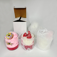 Bougie mignonne de tasse en verre faite à la main avec parfum pour la décoration de chambre de fille Souvenir de cadeau d'anniversaire