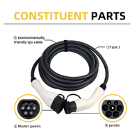 Câble de charge pour véhicule électrique portable de type 2, 16A 32A, ensemble de câbles de charge AC EV, pour Tesla et BYD, remplacement/réparation