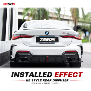Difusor Trasero de 3 Piezas Estilo KB de Fibra de Carbono Seca con LED para <span class=keywords><strong>BMW</strong></span> Serie 4 G22 G23 430i M440i Coupé Convertible <span class=keywords><strong>2020</strong></span>+ - Product Image 2