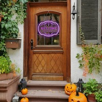 Enseigne néon « Bienvenue, mortels fainéants », lumière murale LED USB pour Halloween, fête, bar à domicile, décoration commerciale