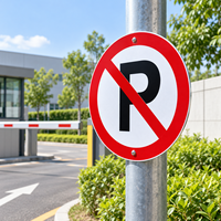 Panneaux d'avertissement en aluminium sur mesure avec feuille réfléchissante, panneau de signalisation routière rond en aluminium, panneau de signalisation d'interdiction de stationnement