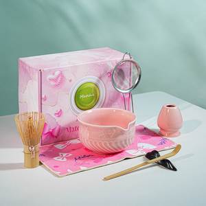 Ensemble en céramique japonaise avec fouet en bambou, design portable, outils à matcha écologiques, logo personnalisé - Product Image 4