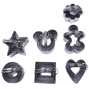 High Quality Custom Stainless Steel 12-Piece Cookie Cutters <strong>Mold</strong> Set with Heart Flower Animal <strong>Pumpkin</strong> Star Square Shapes Handle - Product Image 2