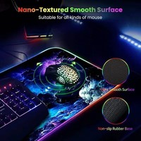 Tapis de souris de jeu avec éclairage RGB personnalisé de haute qualité, en caoutchouc naturel, 15W anti-radiation - Couleur personnalisable