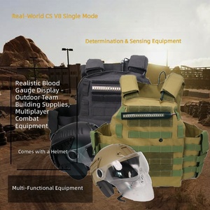 Realistische CS-Überlebensspiele Outdoor Taktisches Ausrüstungsset V8 Plastik Einmodus Wasserkugel-Sensorweste und Helm für Alle Jahreszeiten - Product Image 1