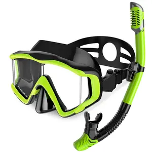 180 maschera da Snorkeling panoramica attrezzatura da Snorkeling antiappannamento 3 lenti occhiali da immersione Dry Top Snorkel fornitori di maschere per immersioni in acque profonde