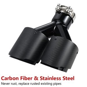 2.5 "đầu vào <span class=keywords><strong>4</strong></span>" Outlet 9 "Chiều dài tổng thể màu đen bột tráng kết thúc tailpipe phổ không gỉ xả lời khuyên - Product Image 2