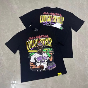 Itu adalah Kaos Oversize Pria Berkualitas Tinggi 100% Katun dengan Pola Karakter yang Dicetak Desain Karakter SIRUP TERCURAH YANG BANYAK - Product Image 1
