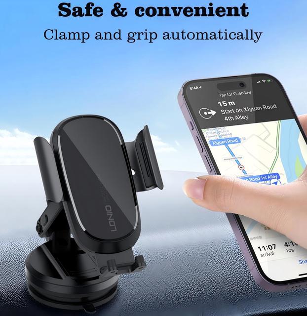 LDNIO MW21-1 15W Wireless Car Charger Fast  Car Mount Phone Holder Car Wireless Charger Holder