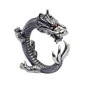 Réel Solide 925 Argent <span class=keywords><strong>Dragon</strong></span> Anneaux Pour Hommes Vintage Taille Ouverte Réglable Thai Argent Anneaux Hommes Accessoires Bijoux - Product Image 1