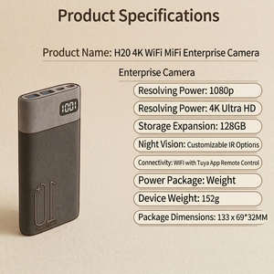 Cámara de Seguridad Inalámbrica Portátil P2P con Carga Rápida, Banco de Energía, Control por Aplicación Tuya y Visualización Remota - Product Image 5