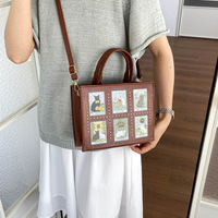 Sac à bandoulière zippé élégant de petite capacité, imprimé motif chat elfe, style luxe léger, nouvelle collection transfrontalière Europe-Amérique 2026