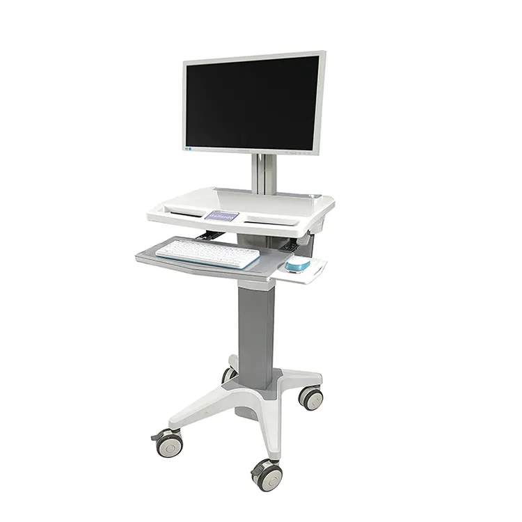 Mobile workstation medical computer cart nursing laptop trolly cart for ICU