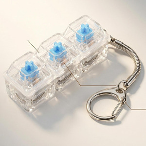 Porte-clés clavier mécanique à 3 touches, jouet de décompression, bouton de clavier DIY, vente en gros - Product Image 5