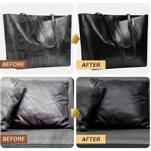 Kit d'entretien des chaussures noir, cire de nettoyage pour chaussures, sacs, vestes, canapés et autres articles en cuir - Product Image 2