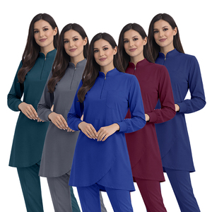 Professional Different Type of Muslim Medical Scrub Beauty Scrubs Set Women Long Sleeve <strong>Tunic</strong> with Matching <strong>Work</strong> Pants - Product Image 3
