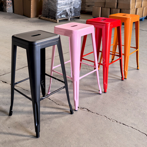 Sillas <span class=keywords><strong>de</strong></span> Barra Modernas para <span class=keywords><strong>Cocina</strong></span>, Apilables, <span class=keywords><strong>de</strong></span> Metal Pintado, en Varios Colores, para Restaurante - Product Image 6