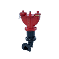 Hydrant de lutte contre l'incendie en fonte ductile à brides, équipement de lutte contre l'incendie PN16, double sortie en laiton, certifié CE, zéro fuite, antigel, haute performance