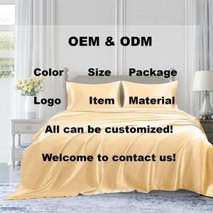 Bộ Ga Trải Giường Bằng Sa Tanh Mượt Mà Và Mượt Mà Bộ Ga Trải Giường 4 Món Bán Sỉ - Product Image 6