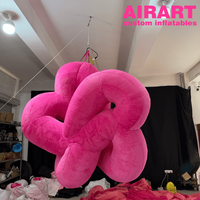 Ballon fleur rose en peluche pour décoration suspendue lors de dîners, fleur gonflable pour accessoires d'événements d'anniversaire