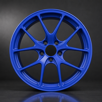 Nouvelle jante en alliage d'aluminium forgé 10 branches, design Y fendu, bleu satiné, concave, logo personnalisé, pour voiture, 16-22 pouces, 5x114.3