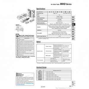 MXQ8L-30A โต๊ะสไลด์ลมนิวเมติก SMC - Product Image 1