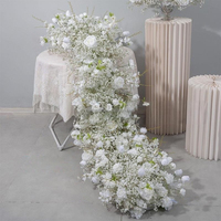 Kunstbloemenloper kleurrijke rozenkrans bruiloft tafeldecoratie bloemstuk ceremonie evenement decoratie