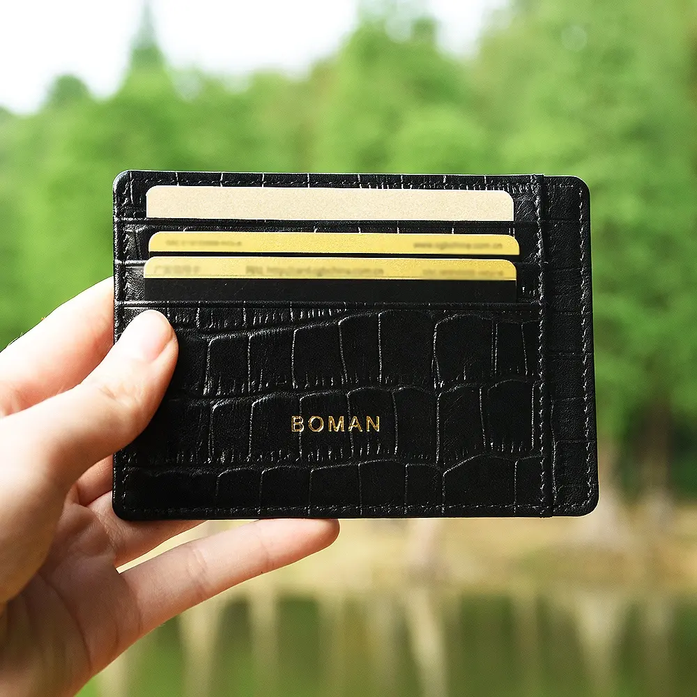 Luxury custom designer business Men crocodile credit id card holder wallet leather card holders