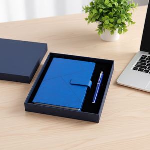 Carnet de notes en cuir PU marron promotionnel en gros pour cadeau, journal de bureau personnalisé, ensemble cadeau d'entreprise avec stylo - Product Image 4