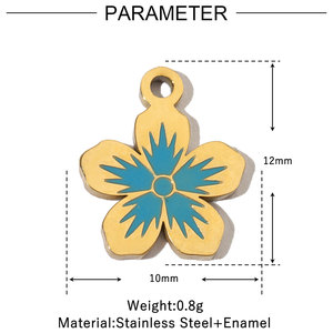 Beimai OEM เสน่ห์สำหรับการทำเครื่องประดับดอกไม้นกนางฟ้าปลาโลมาที่มีสีสันหยดน้ำมันสแตนเลสอุปกรณ์จี้ DIY - Product Image 5