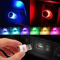 Mini-lampe de voiture USB LED ABS, lumières d'ambiance multicolores, lampe décorative, éclairage d'urgence, alimentation mobile, auto