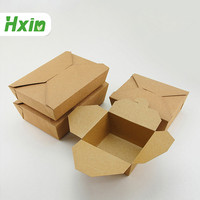 Boîte d'emballage alimentaire jetable biodégradable personnalisée rapide pour restaurant, boîte à emporter, boîte à lunch en papier imprimé