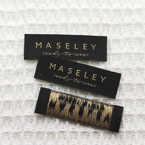 Logo de cou en tissu privé tissé personnalisé Designers Labels Tags pour My Clothes Garment Shoes Marque Name - Product Image 5