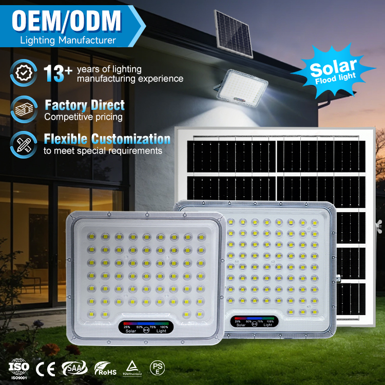 Well Worth Recommending 5000K Color Temperature 100W/200W/300W/400W Output Power Solar Led Flood Light with 90 Degree Beam Angle