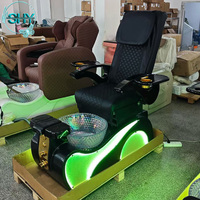 Fauteuil de pédicure électrique réglable sans tuyauterie noir professionnel pour salon de beauté, style moderne