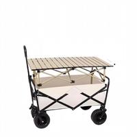 Chariot de camping pliable BTYP TC-10 pour extérieur, chariot de courses portable grande capacité avec roues pivotantes en métal pour porte arrière de véhicule