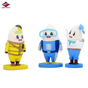 Longzhiyu Patung Karakter Kartun 3D Kustom, dengan Dasar Monyet Lucu Angsa PVC Dekorasi Mainan Model Figur Aksi