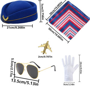 أزياء وملابس مضيفات الطيران من PESENAR هي الهالوين والكرنفالات والحفلات ومضيفات الطيران تأثيري تحت عنوان - Product Image 2