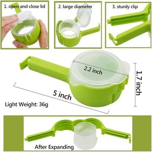 Clips de Sellado para Almacenamiento de Alimentos con Boquillas Vertedoras, Boquilla Dispensadora a Prueba de Humedad, Bolsa de Plástico para Snacks - Product Image 2