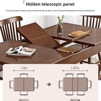Ensemble de salle à manger moderne pour petit appartement, table de bureau rétractable et réglable en bois massif de style nordique avec chaises