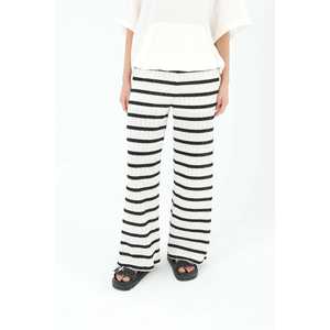 กางเกงถักนิตติ้งสำหรับผู้หญิง H&M ทรงตรง เอวกลาง สีเอครู ดำ กางเกงผ้าสเวตเตอร์ระบายอากาศได้ดี - Product Image 2