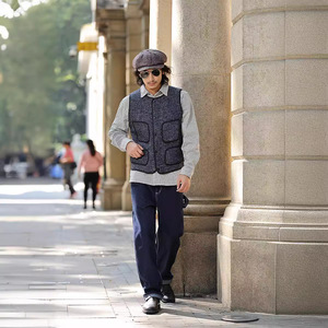 Pantalons cargo à rayures multi-poches en gros, coupe droite, lavés, 100% coton, taille haute, épais, <span class=keywords><strong>jeans</strong></span> de travail en denim <span class=keywords><strong>pour</strong></span> hommes - Product Image 6