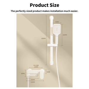 Yite Súng Màu Xám Brass Tĩnh Nhiệt Áp Lực Cao Lượng Mưa Máy Bay Phản Lực 4 Chức Năng Hoàn Chỉnh Tường Gắn Vòi Hoa Sen Hệ Thống Tắm & Vòi Hoa Sen Vòi - Product Image 2