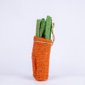 Jouet à mâcher pour petits animaux en matériau naturel, style carotte, en loofah, pour chinchillas, cochons d'Inde, lapins, gerbilles, déguisés en dessin animé, accessoire de cage - Product Image 5