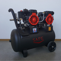 Alemania Alta Calidad alta velocidad 110V/230V 50L 1.1KW * 2 64mm pistón 10BAR 424L/MIN 68DB compresor de aire sin aceite