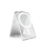 Tarjetero Magnético con Espejo y Soporte, 2 Ranuras para Tarjetas, Diseño Plegable para Accesorios de Celulares, Venta al Por Mayor